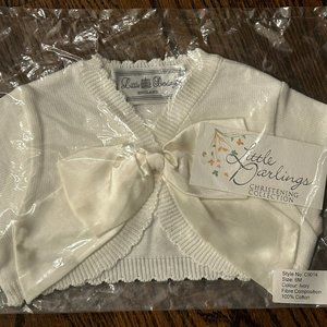 NWT Little Darlings cardigan girls size 12M Ivory Style C9014